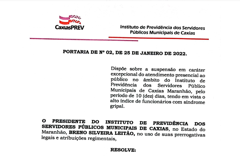 O CaxiasPREV informa, que os atendimentos estarão suspensos no período de 26 (quarta-feira) a 28 (sexta-feira), com retorno no dia 31 (segunda-feira)
